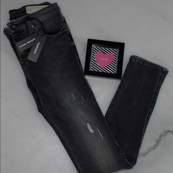 🔥 Diesel SKINZEE Super Skinny Grey Jeans Women - Picture 8 of 8